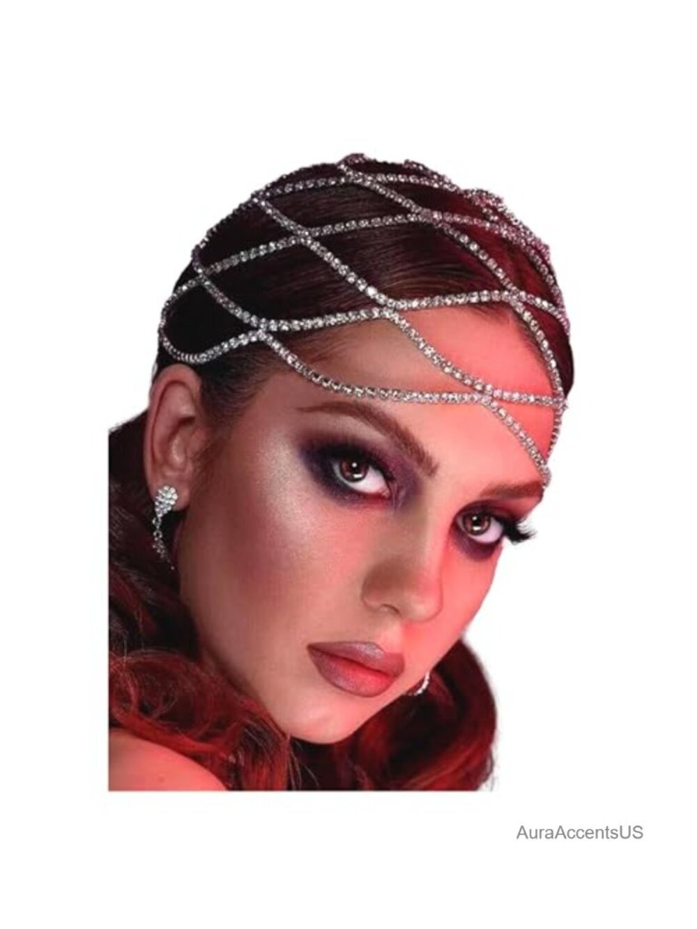 Rhinestone Head Chain Crystal Headpiece for Wedding 1920s Gatsby Hair Accessory